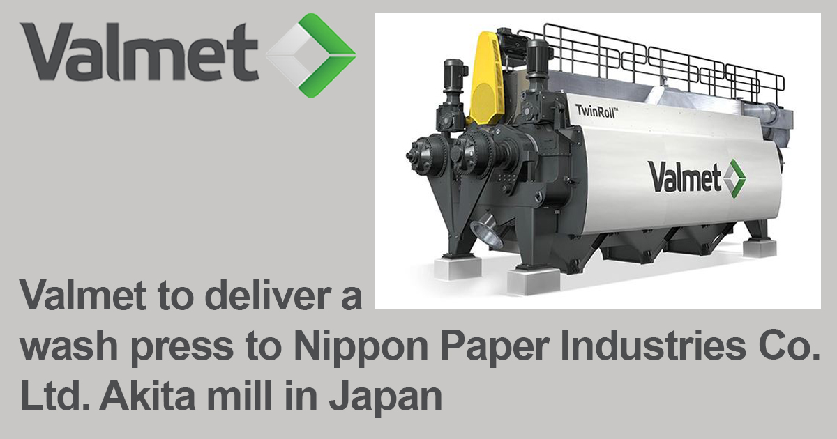 Valmet to deliver a wash press to Nippon Paper Industries