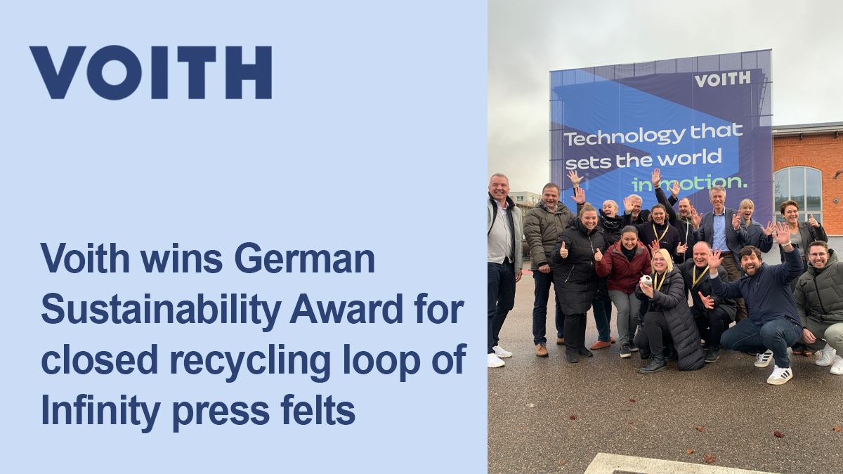 Voith Wins German Sustainability Award for Innovative Press Felts